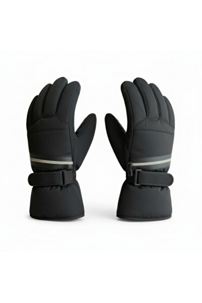 Mustran قفازات تزلج للدراجات النارية مقاس L-XL مع فرو داخلي وسحاب ومحفظة مخفية