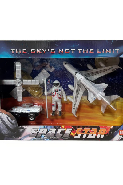 LRS STORE Evreni Keşfet Uzay Oyuncak Seti Uydu Mekik Astronot Kapsül Metal Set