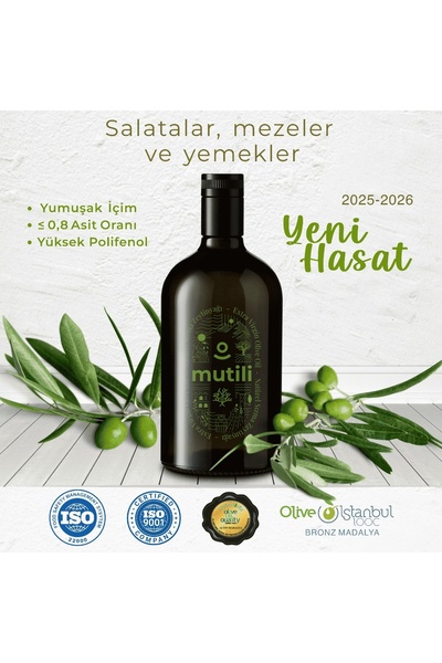Mutili Naturel Sızma Zeytinyağı 1 Litre - Yeni Sezon Mut Zeytinyağı Filtresiz
