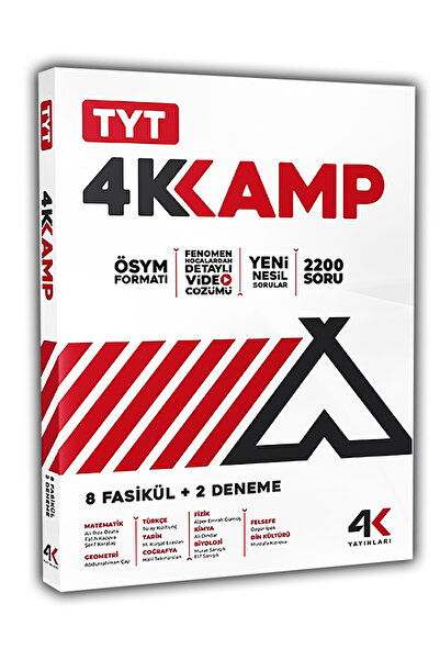 4k Yayınları 2026 TYT Kamp Kitabı Video Destekli Fenomen Hocalardan Güncel Ba...