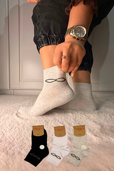 Ozzy Socks 3 perechi de șosete de damă cu detalii din piatră, fără cusături ș...