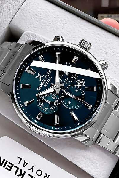 Daniel Klein ساعة يد رجالية هدية مع تقويم أصلي 3 Atm مقاومة للماء باللون الفض...