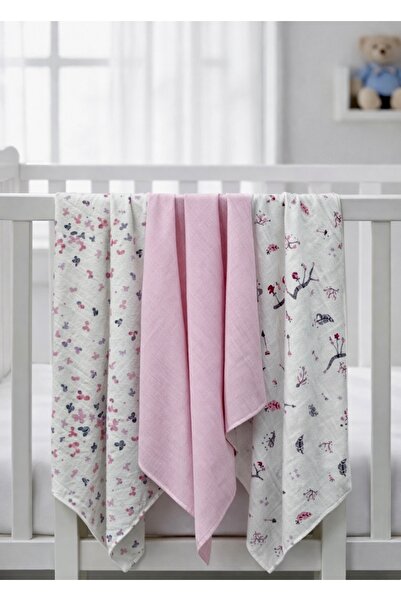 Sahra İpek بطانية أطفال من القطن العضوي وغطاء من الموسلين