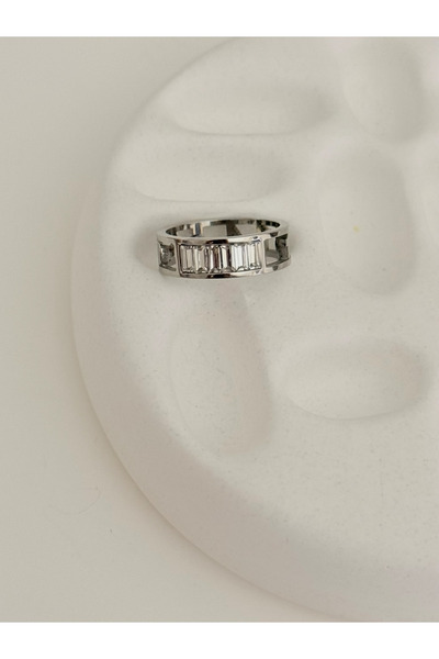 FIERA JEWELRY خاتم فضي اللون من الفولاذ