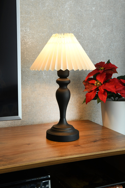 LUMINZO Mona Modern Design Black Metal Lampshade Stylish Decorative Table Lamp