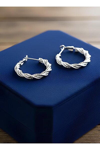 Bontexs حلق نسائي فضي اللون