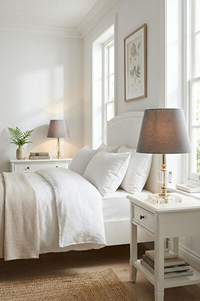 AbajurAksesuar Akife - كريستال ذهبي مزدوج، عاكس الضوء رمادي