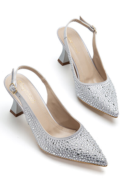 ALGİY MODA Satin Sa kamenčićima Ženske cipele sa šiljatim vrhom i tankom peto...