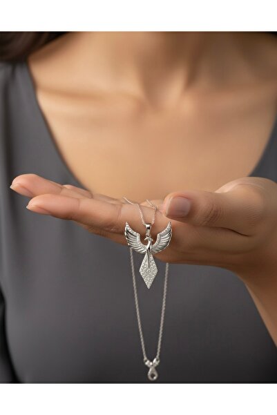 Argento Anka Kuşu Kolye 925 Ayar Gümüş