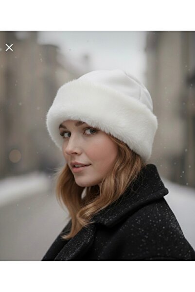 la_hatun Bej Rengi Peluş Bere 2026 İthal