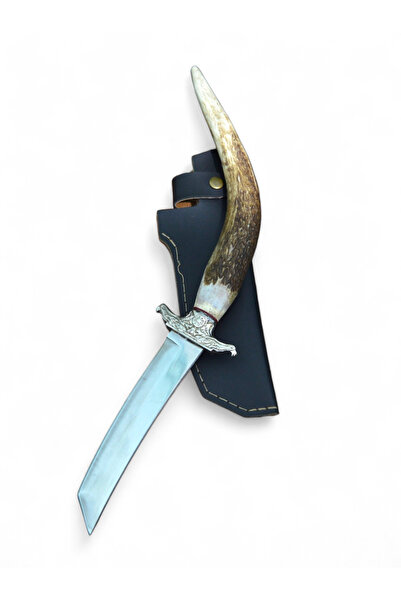 MERTCAN KNİFE 40 cm geyik boynuz kabze koleksiyonluk outdoor av ve kamp bıçağ...