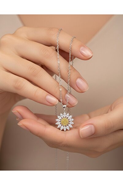 Argento Papatya Kolye 925 Ayar Gümüş