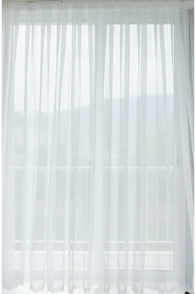 ilora home Lüks Fransız Dantelli Etek Nakışlı Hayal Tül Perde ütü istemez 1/3...