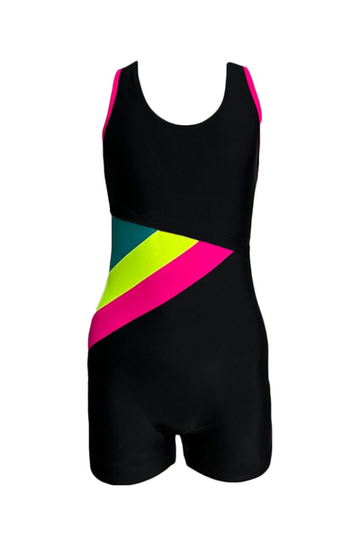 CUPSEA Kız Çocuk Biyeli Şortlu Yüzücü Likralı Mayo 40 Faktör Güneş Uv Korumalı