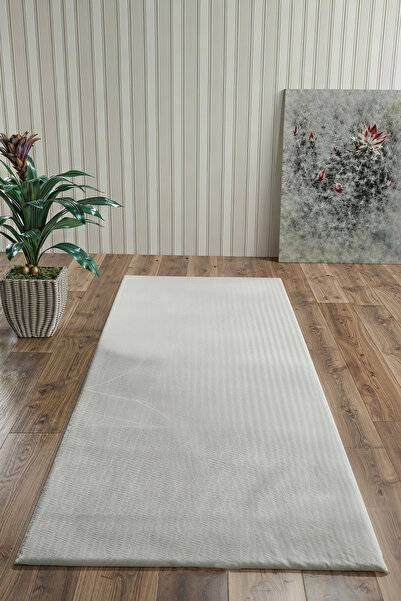 Polaris Halı Peluş Post Kaymaz Taban Yolluk Halı Beyaz