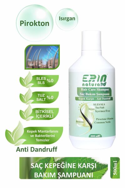 Erin Natural Piroktonlu Kepeğe Karşı Etkili Saç Bakım Şampuanı - SLES & Tuz İ...