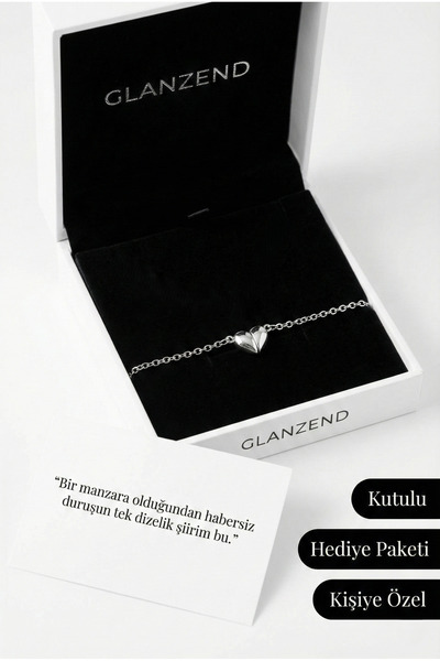GLANZEND 2'li Mıknatıslı Kalp Sevgili Çift Bilekliği Kalp Bileklik 14 Şubat S...