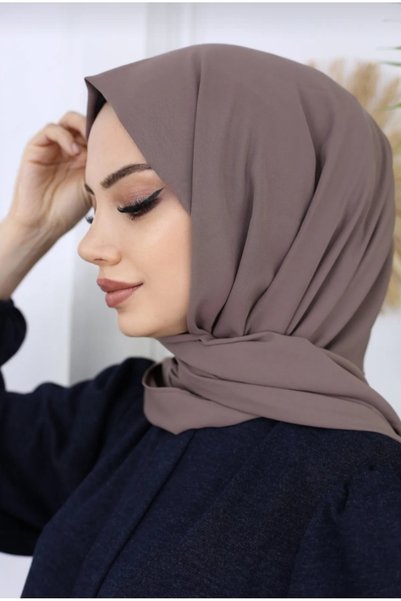 FRESCO SCARFS حجاب حجاب المدينة المنورة شال حرير*مينك غامق