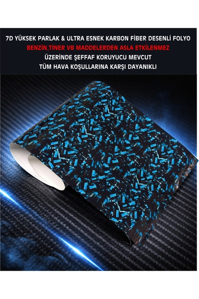 ÖZGÜL REKLAM Yüksek Parlak Orijinal Karbon Fiber Folyo / 7D Karbon Fiber Foly...
