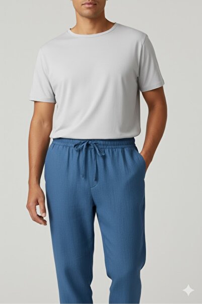 HG UNISEX BÜYÜK BEDEN KOT GÖRÜNÜMLÜ BELİ LASTİKLİ PANTOLON