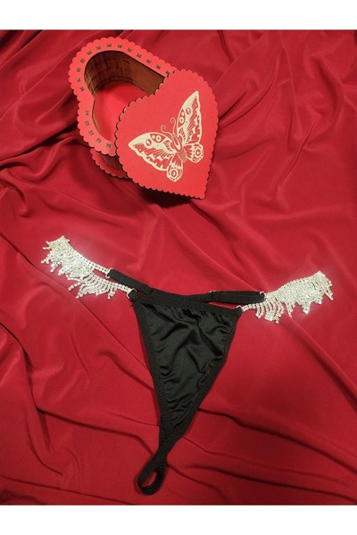 G&H UNDERWEAR Tanga cu șnur cu pietre