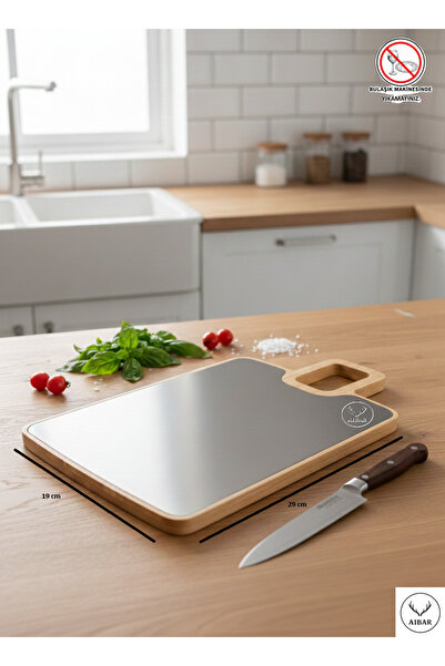 AİBAR Paslanmaz Çelik Çift Taraflı kemse tahtası