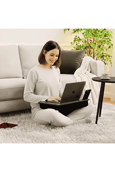 Vigo Wood Minderli Laptop Sehpası Antik-LS027