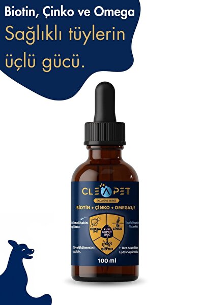 Cleapet Köpek Biotin Damla – Tüy Dökülmesini Azaltan, Cilt ve Tırnak Bakımı –...