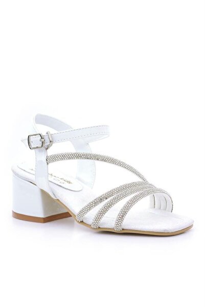 hapshoe Pantofi de seara cu toc pentru fete Moana White Stone
