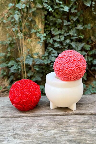 rufus concept Gül Topu Tekli Silikon Mum Kalıbı