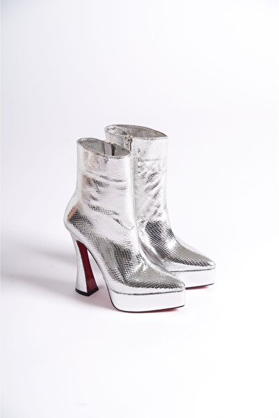 Ayakkabı Ateşi Срібна змійка Платформа Дизайн Жіночі чоботи Середній каблук В...