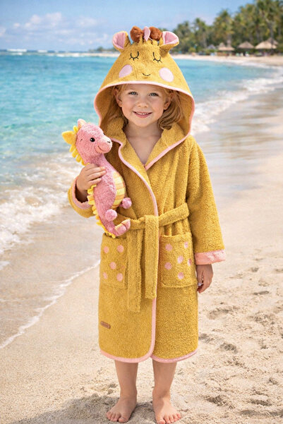 ELY PARKER رداء حمام للأطفال بغطاء للرأس مصنوع من القطن بنسبة 100%، رداء حمام...