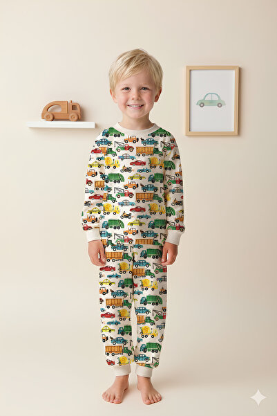 ROSAMİNA Set de pijamale bumbac 100% cu model auto