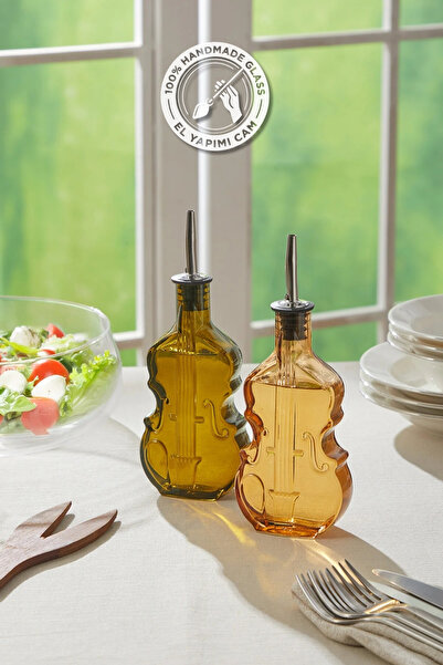 Glamis Selen Concept Keman Model Handmade Glass Oil Pot Set of 2