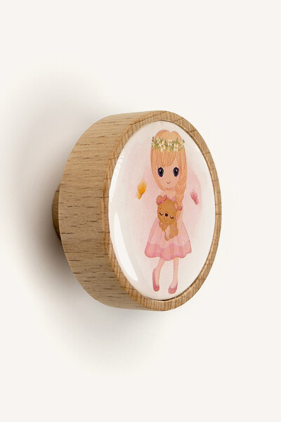 Kulpingo Dulap și mâner sertar pentru camera copiilor cu model prințesă roz