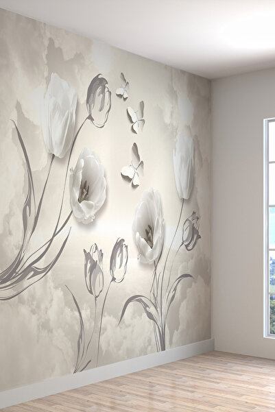 dreamwall 3 Boyutlu Güller Desenli Silinebilir Sağlıklı Tekstil Duvar Kağıdı