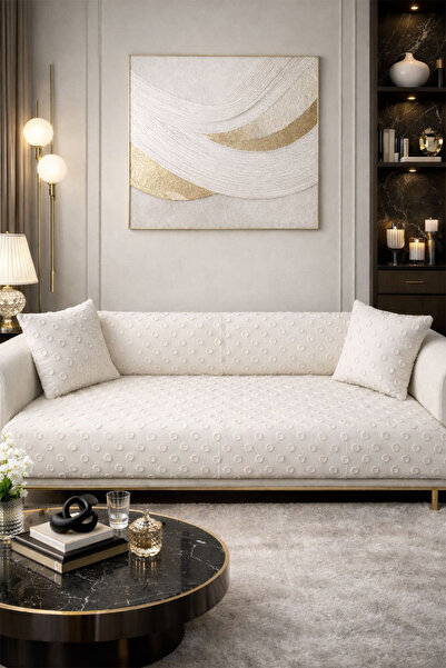 Çeyiz Diyarı Husă de pernă conică Cadou 170x210 cm Husă de scaun din bumbac crem