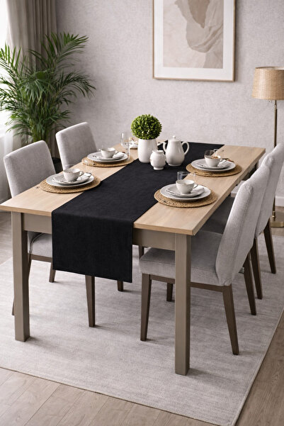 PerdeYap1980 Covoraș din catifea texturată, culoare neagră, seria Island, 40 ...