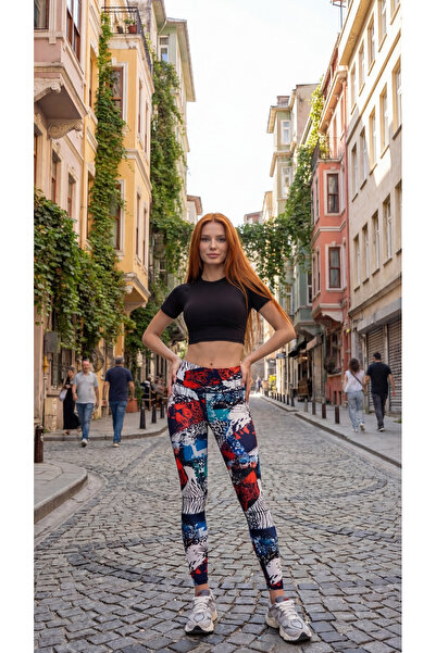 4upower Colanți sport cu model Tigre - Tiger Streak