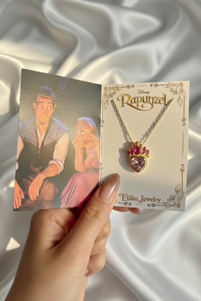 Elifsu Jewelry Rapunzel's Crown Necklace with Pink Stones