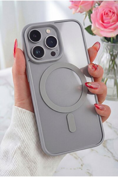 Fibaks Apple iPhone 15 Pro Max Uyumlu Kılıf Magsafe Wireless Şarj Özellikli T...