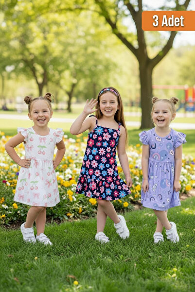 minikiss Лятна рокля от ликра с 3 части за момичета