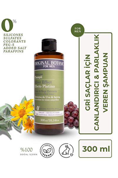 Original Botanic شامبو العناية النباتي الحامي للون الشعر الرمادي للرجال 300 مل