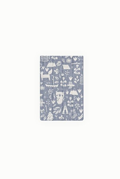 Boumini Bebek Müslin Kese Kamp Desenli Mavi