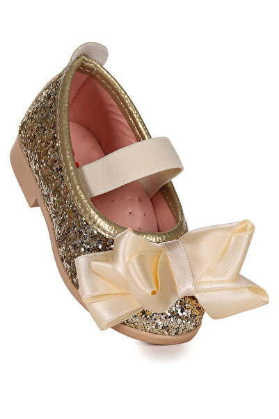 Kiko Kids Panı Cam Kırığı Fiyonk Lastikli Kız Bebek Babet Ayakkabı