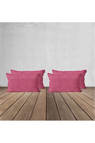 GOCCIA HOME 4'lü Kadife Dokulu Kırlent Kılıfı Fuşya