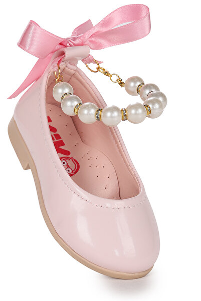 Kiko Kids Blanch Rugan İncili Lastikli Kız Bebek Babet Ayakkabı