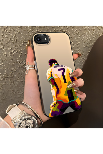Hontinga iPhone 7/8/Se 2020 2022 Compatible Star Football Player Patterned Si...