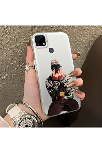 Hontinga حافظة Realme C25 المتوافقة مع الرجال ذات الحواف السيليكونية المزخرفة...