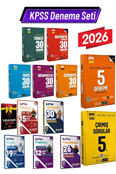 Pegem Akademi Yayıncılık 2026 Pegem KPSS GYGK Tüm Dersler Deneme Seti+Yediikl...